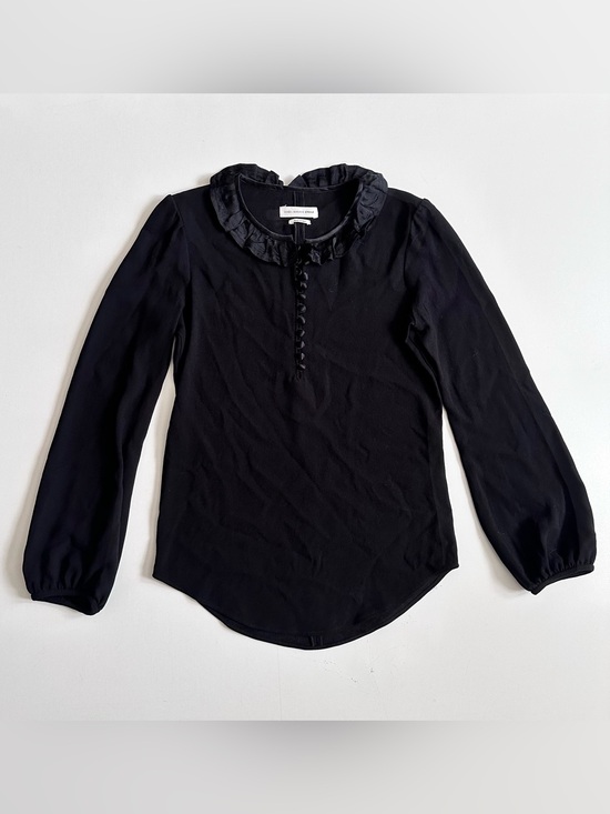 Isabel Marant Tops - Isabel Marant Black Long Sleeve Top Silk Collar Size Small